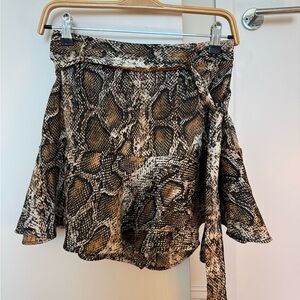 Snake Print Wrap Skirt